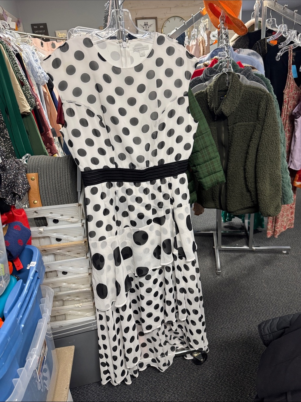 New York and company polka dot dress size L // 091749